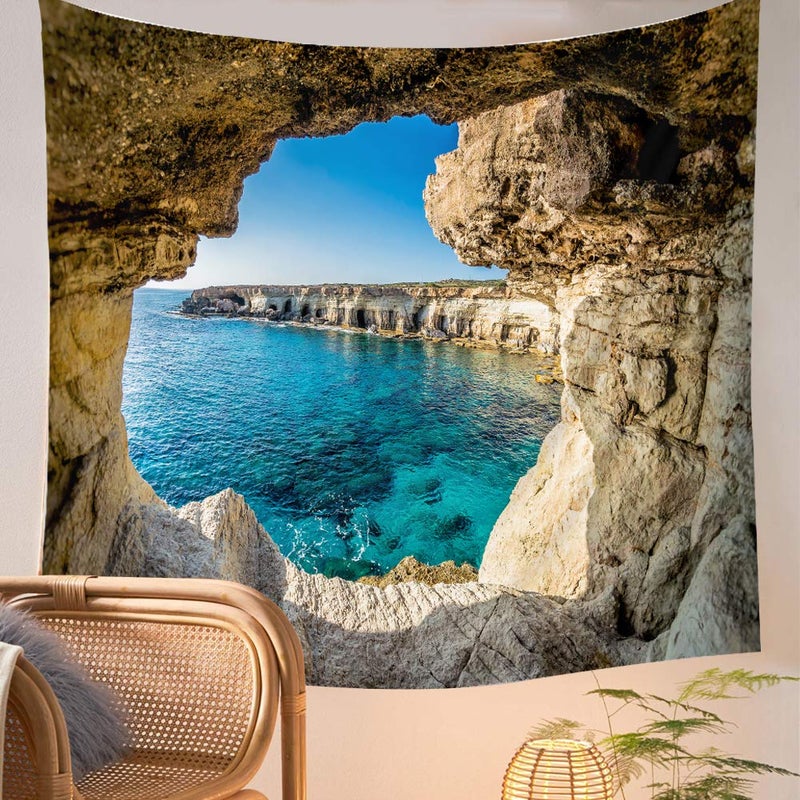 Llamazing Forest Tapestry - Magic Landscape for Living Room & Bedroom Decor (Sea, 60''L51''W) - Image 1